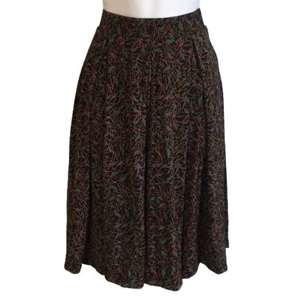 LuLaRoe Madison Skirt with Pockets with Teal Birds XS NEW